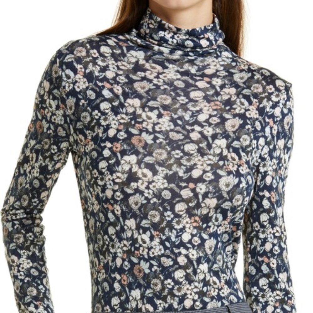 🌼 Club Monaco floral print turtleneck - Picture 2 of 6